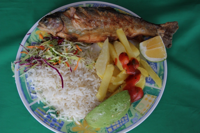 Fried trout -- a lunch tipico!